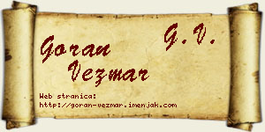 Goran Vezmar vizit kartica